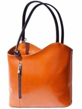New Florence Leather Market orange soft Italian leather handbag
